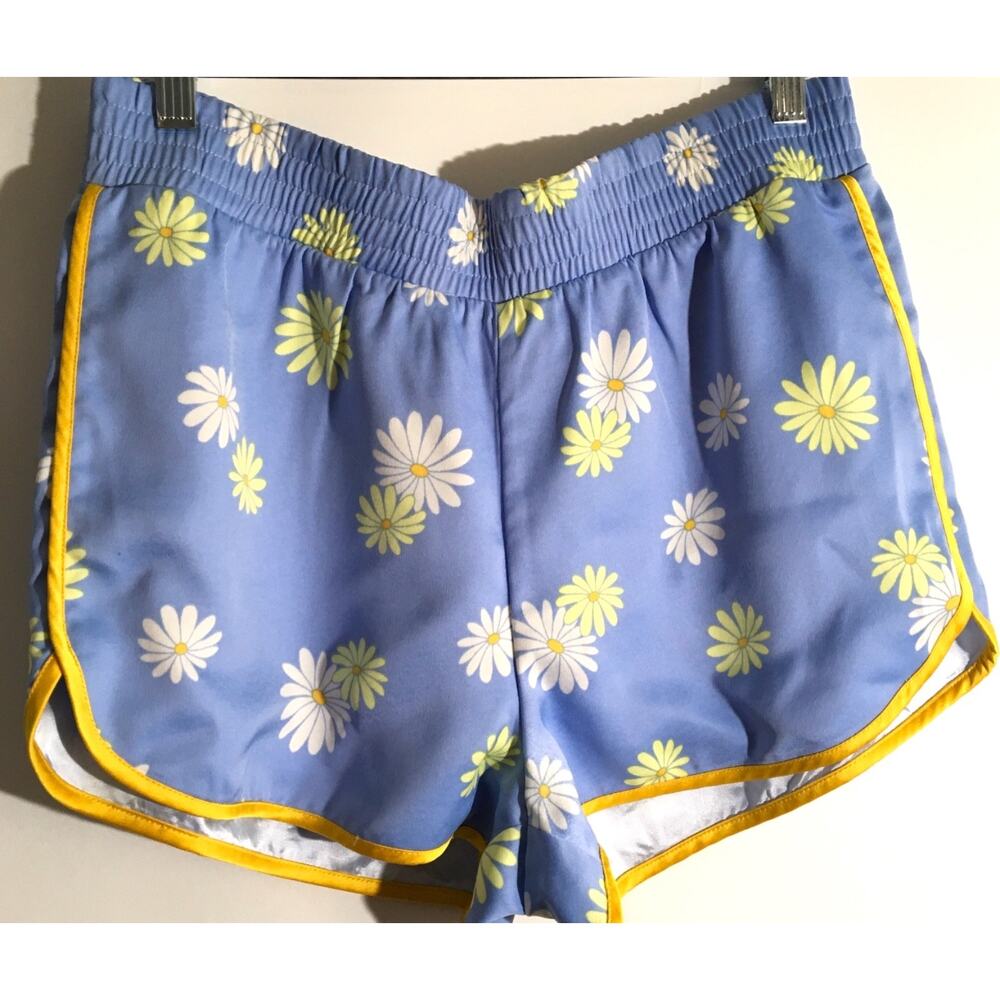 Juicy Couture Black Label Women's Size Medium Bluechill Sketched Daisy Shorts